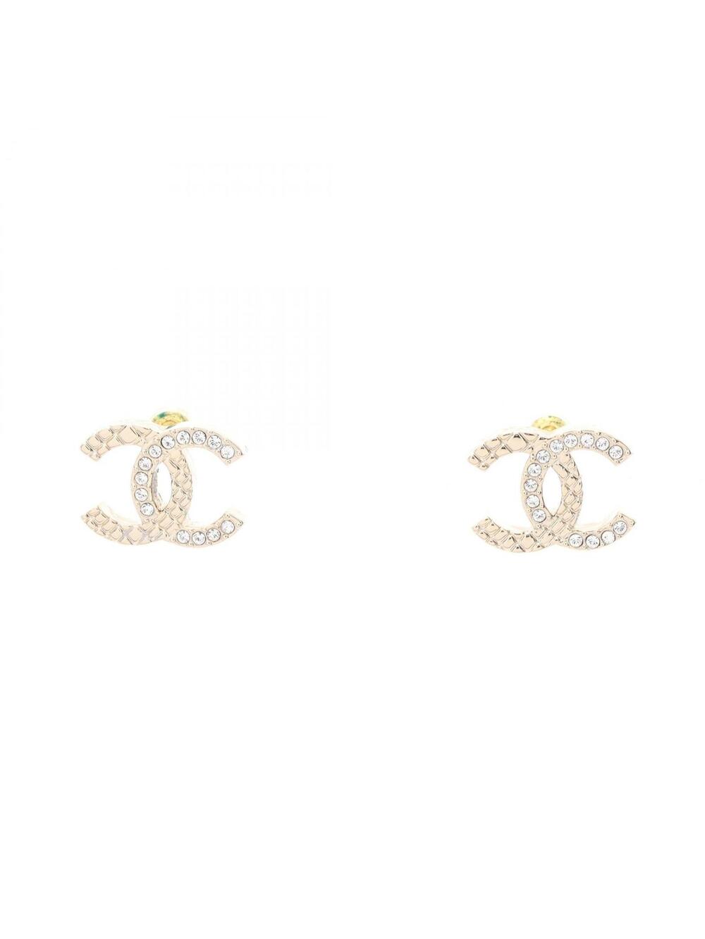 Chanel Coco Mark Pierced Earrings Gold #295904C84B